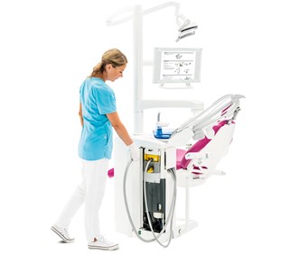 Integrated suction cleaning on the Planmeca Compact i5